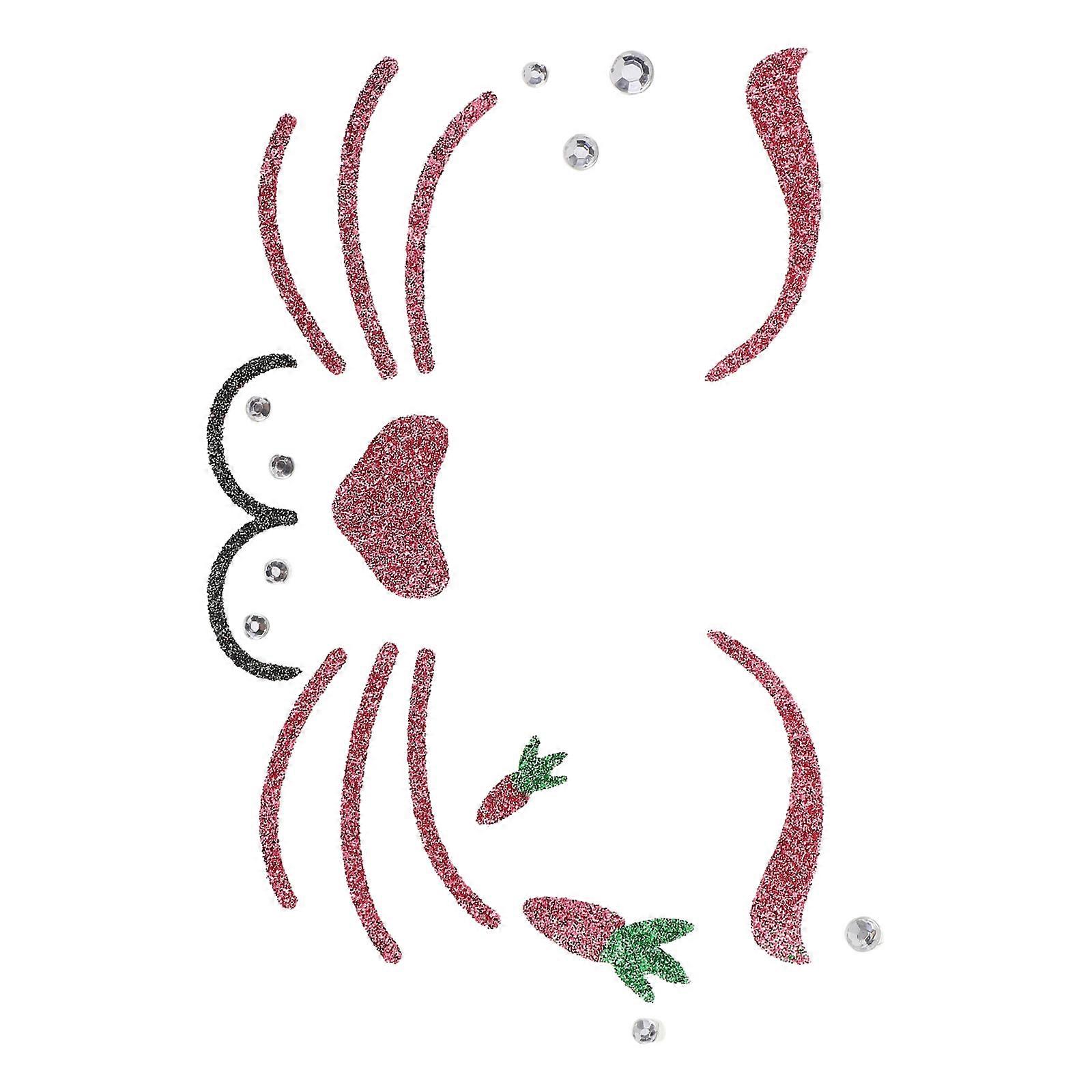 Cute Bunny Face Stickers Rabbit Temporary Makeup Face Decals for Easter Party