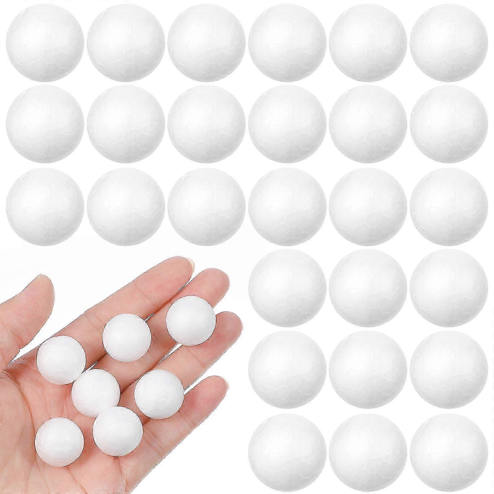 Polystyrene Craft Balls, White Solid, 200Pcs, For Adornment & Decoration