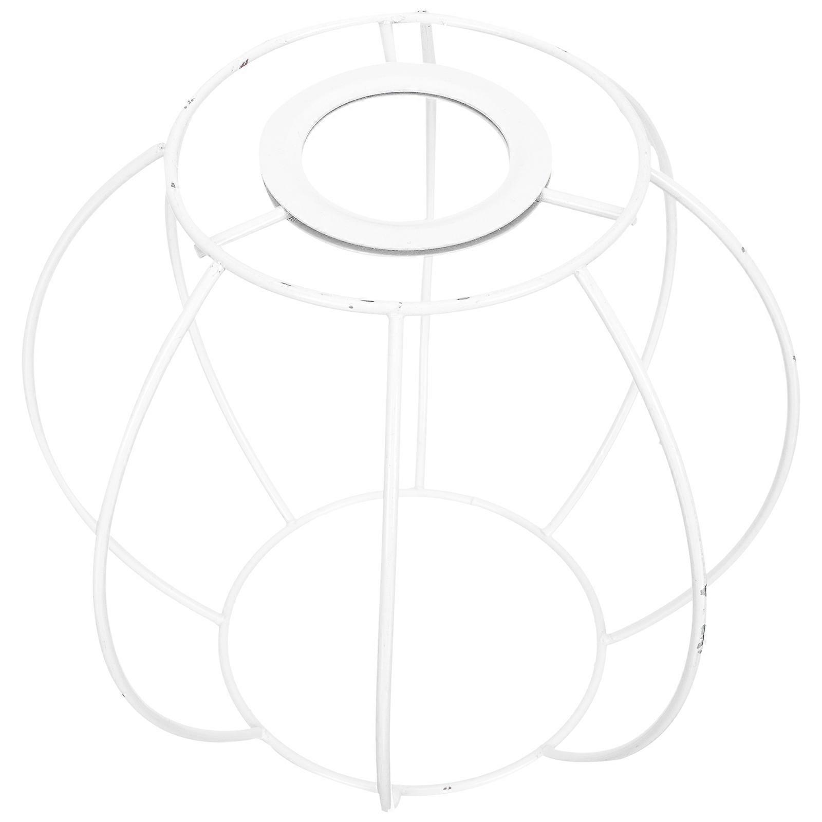 Lantern Bracket Iron Art Frame for DIY Lamp 2Pcs White Round Bracket