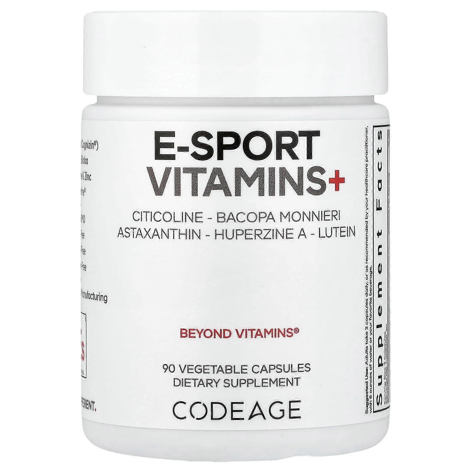 Codeage, E-Sport Vitamins+, 90 Vegetable Capsules