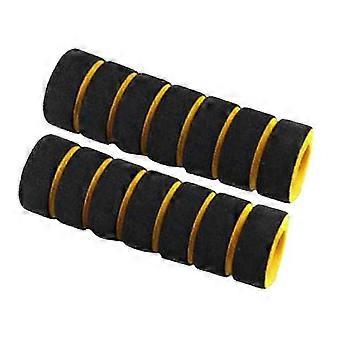 Non Slip Bike Handlebar Grips Sponge Covers for Mountain, Cruiser, Scooter & Electric Bikes Vibration Absorbing, Comfortable with Caps, Easy