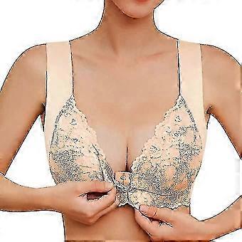 Women's Plus Size Bra Front Full Cup Push Up Bra Padded Seamless Classic Bra Comfort Wide Straps Lace Women's Bra