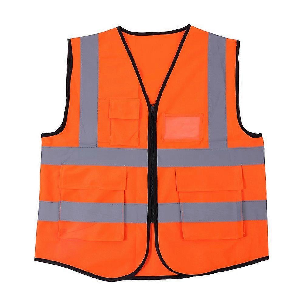 Flerfärgad reflexväst säkerhetsväst (orange)
