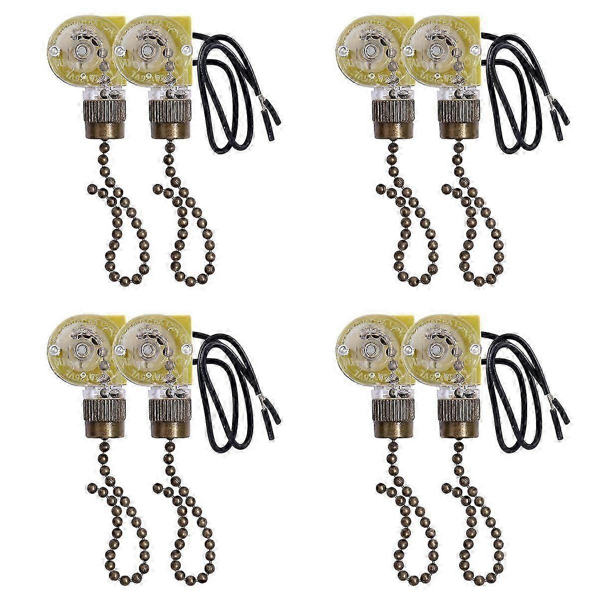 Bronze Ceiling Fan Light Switch, 2-Pack, Pull Chain for Ceiling Fans