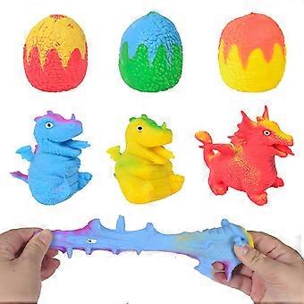 Dinosaur Squeeze Toys 4Pcs Dinosaurian Eggs Flip Toys Stress Relief Toys Random Color Stress Balls Novelty Fun Sensory Fidget Toys