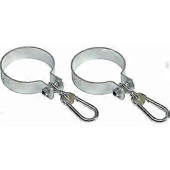 GHJK-Set of 2 swing hooks with carabiner for round beams 2.5cm