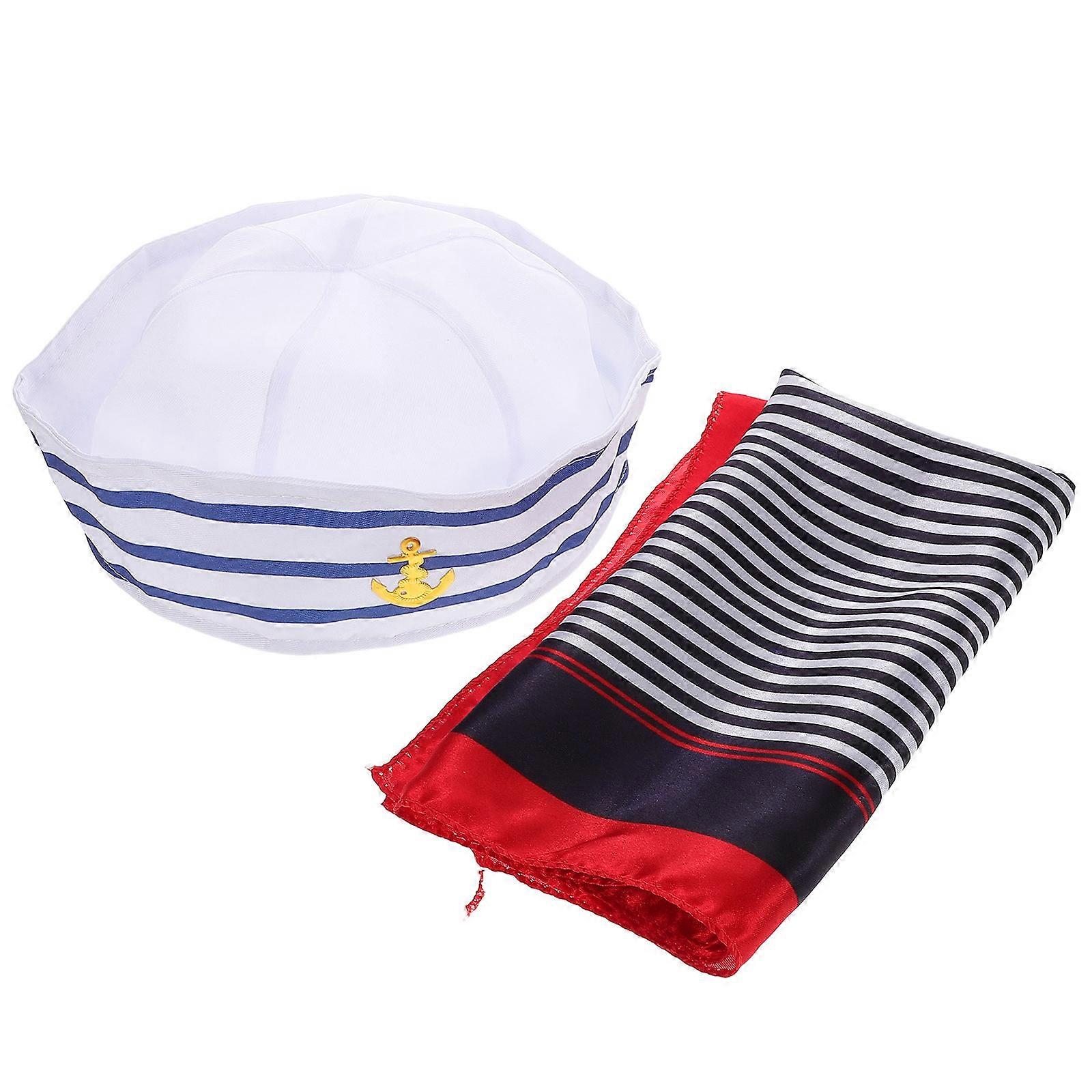 Sailor Hat and Scarf Set with Anchor for 3Sets Adjustable