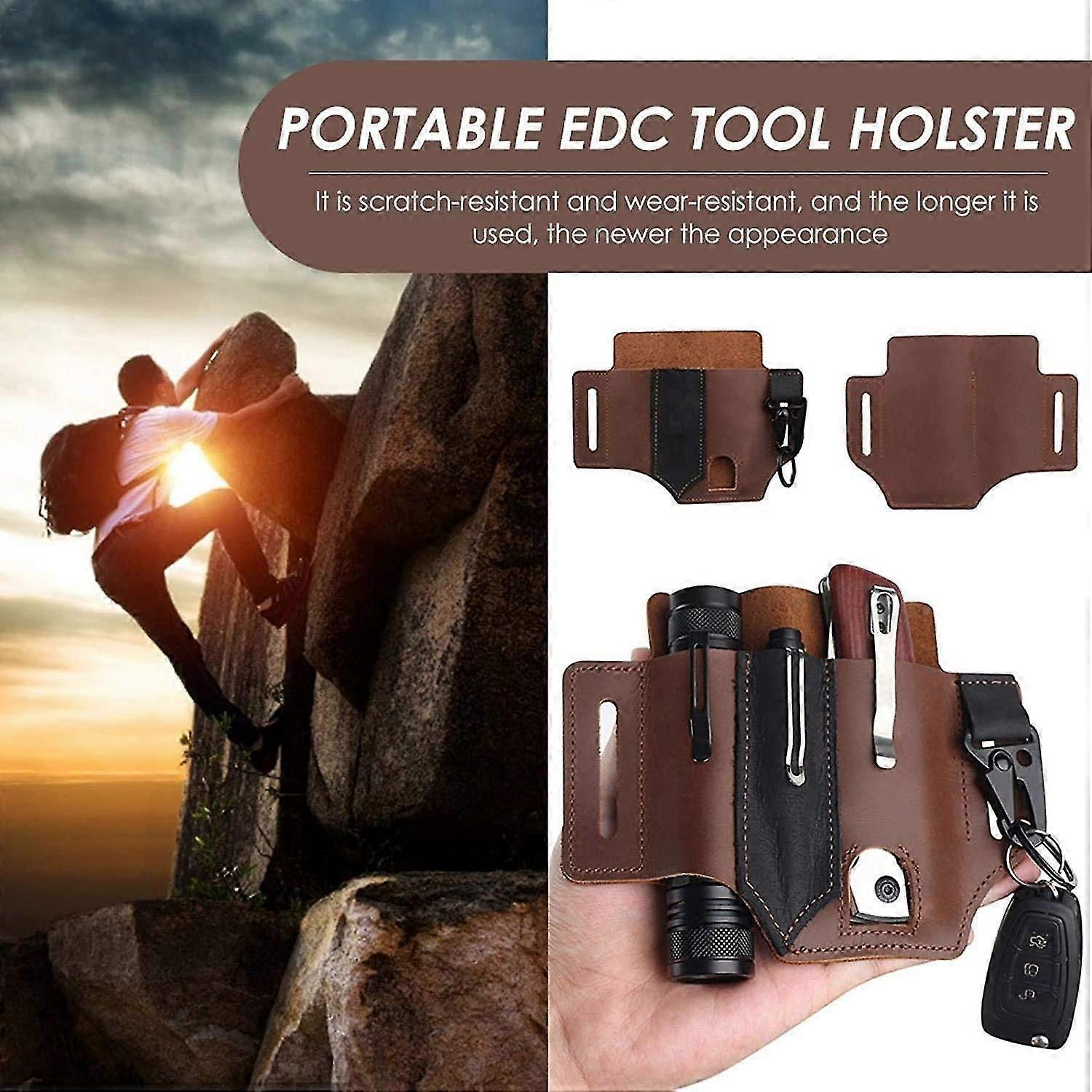 Læder Bælte Loop Talje Multitool Kappe, Edc Pocket Organizer