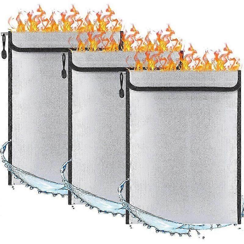 document storage bag fireproof 15x11 3 pack