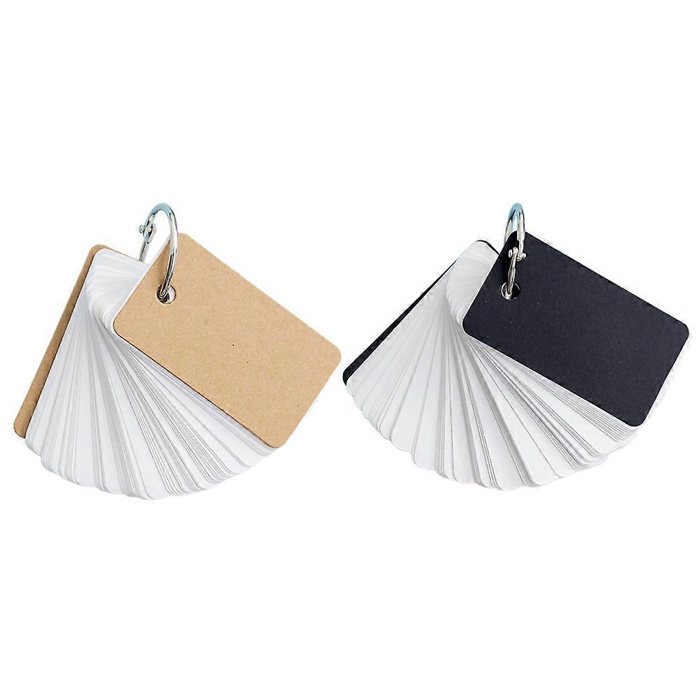 6Pcs Ring Loose-Leaf Notepad Portable Memory Paper Binder Memo Scratch Notes Pads(Black+White)