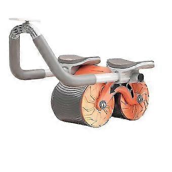 Ab Roller Wheel, Automatic Rebound Abdominal Trainer, 2-in-1 Full Body Workout Fitness Equipment, Non-slip Metal Exercise Wheel for Home Gym, Men Wome