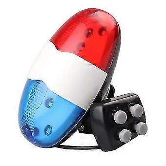 Elektronische Motorradsirene, 4-Ton-Sound, Blaulicht, 6 LEDs, für Fahrräder und E-Bikes