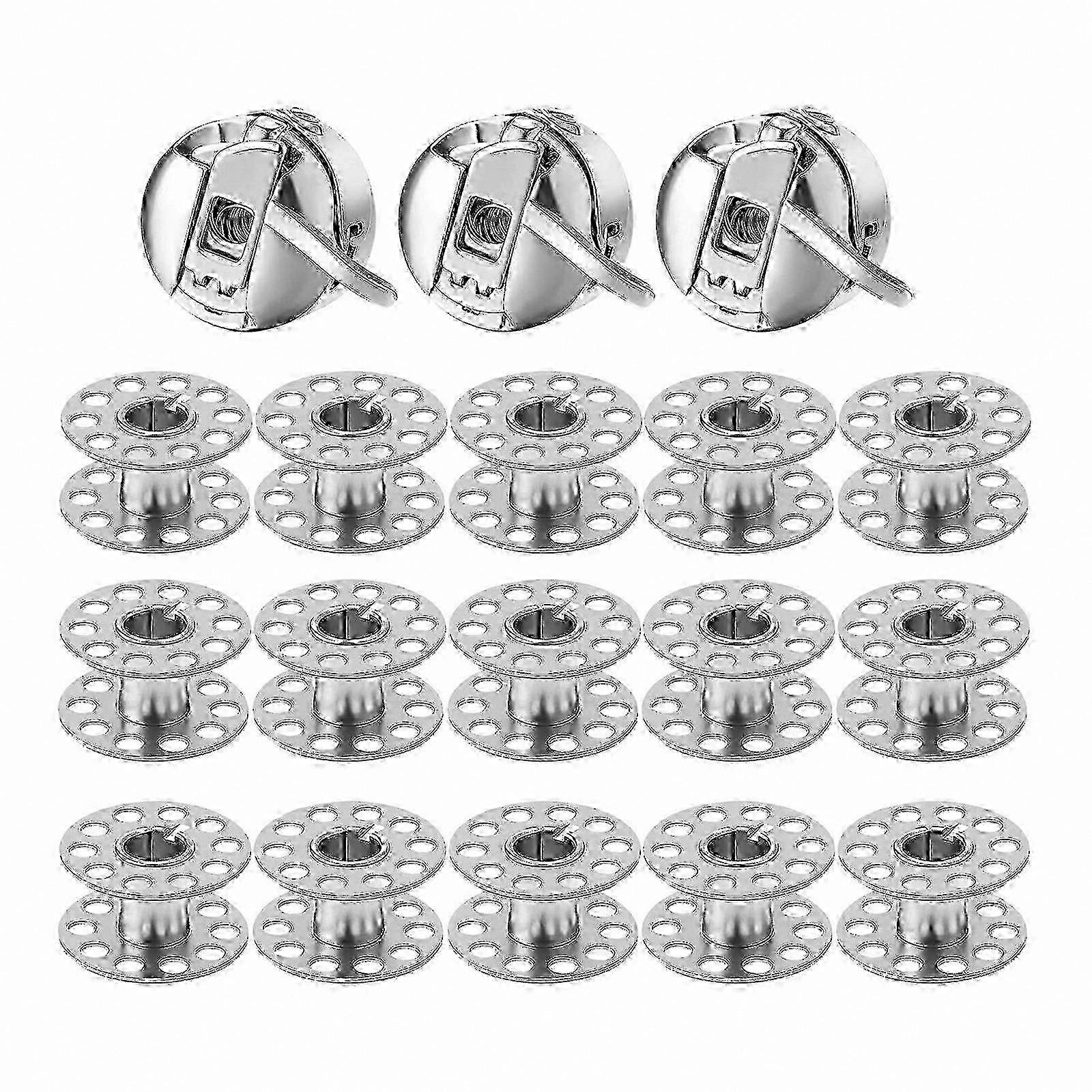 18Pcs Sewing Machine Bobbins & Cases Compatible with Singer