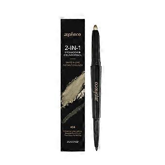 2pcs Double Head Eyeshadow Eyeliner Pen, Olive Military Green