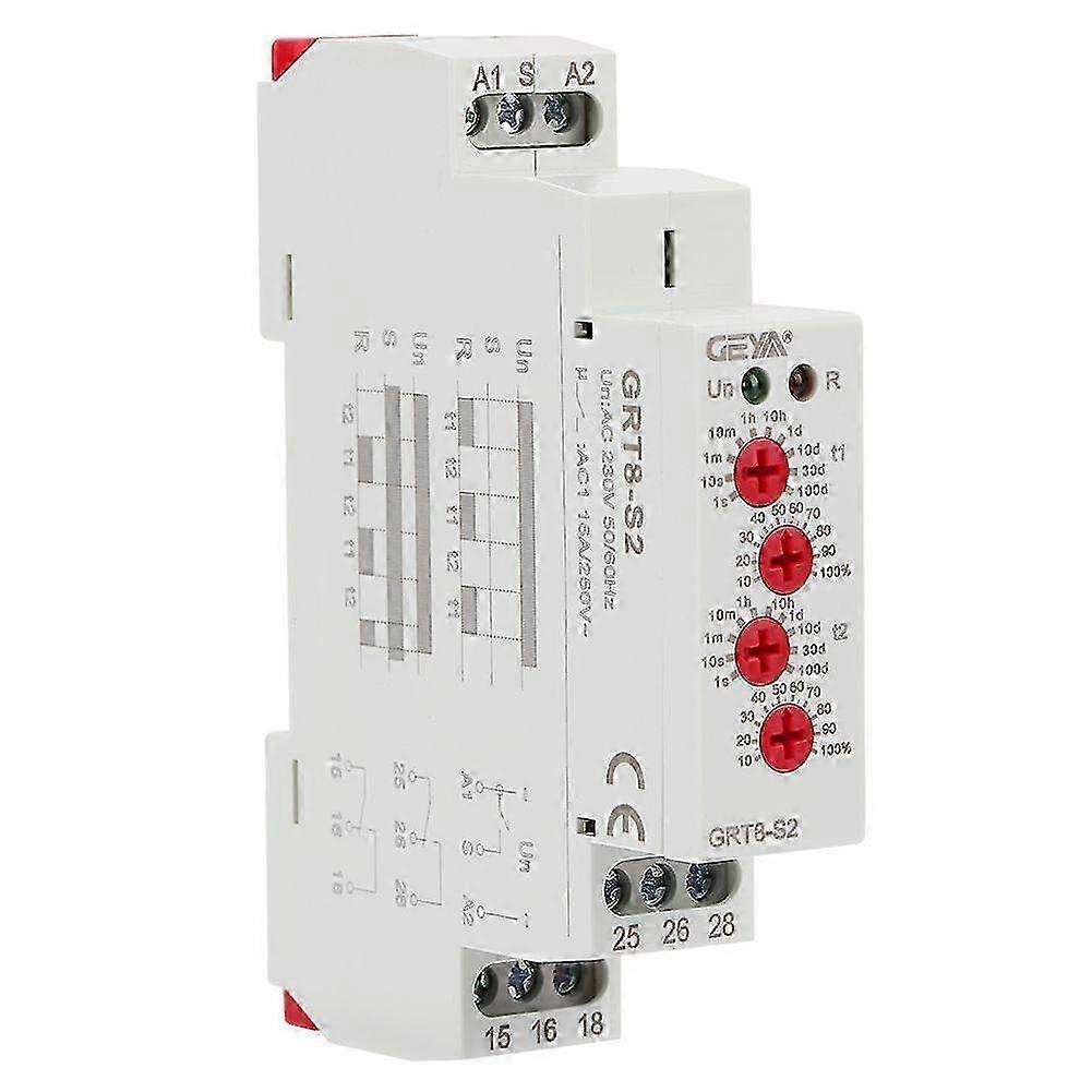 GRT8-S2 Mini Asymmetric Cycle Timer ON/OFF Repeat Cycle Time Relay AC 220V