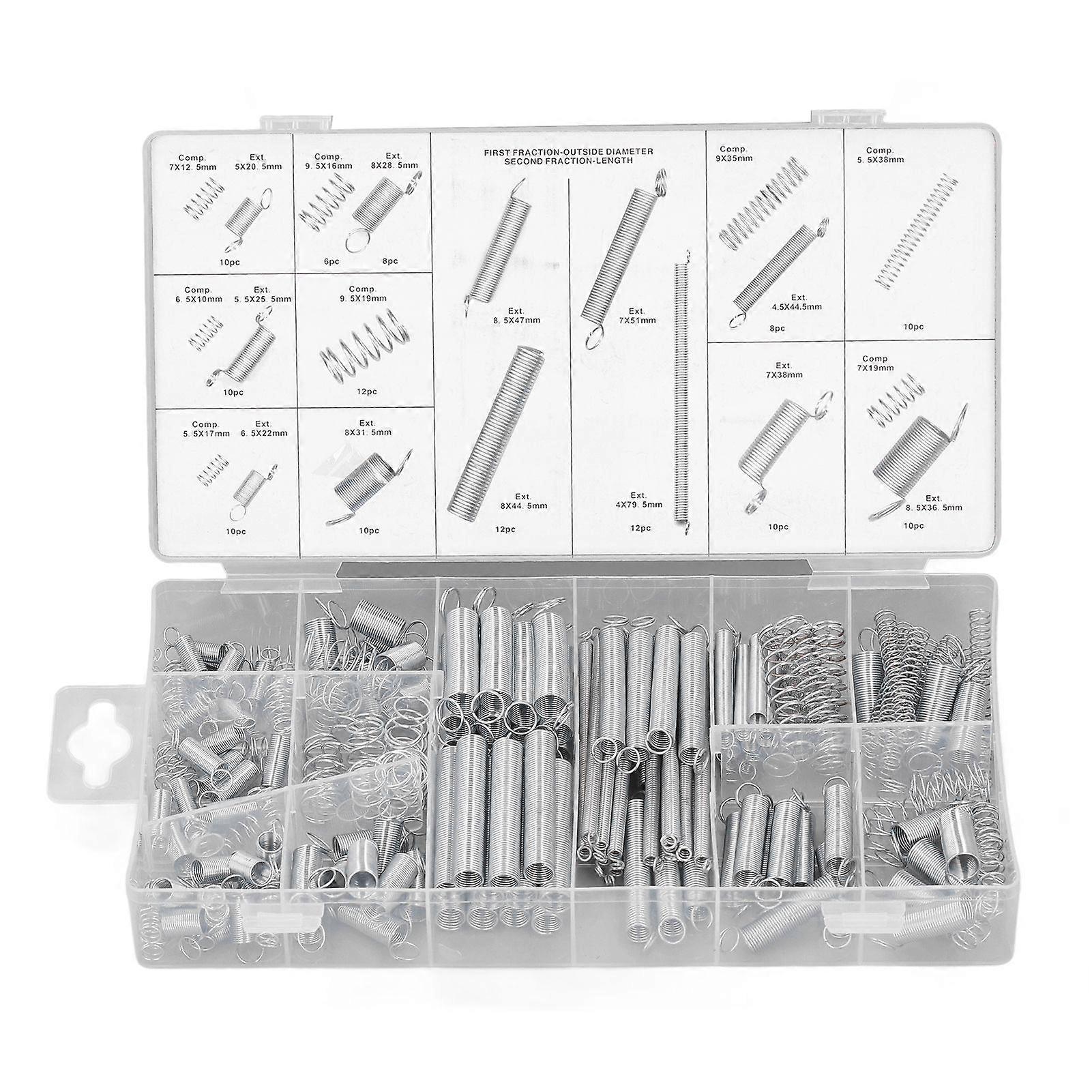 200Pcs Spring Extension Compression Assortment Accessory Set Kit for Maintenance DIY