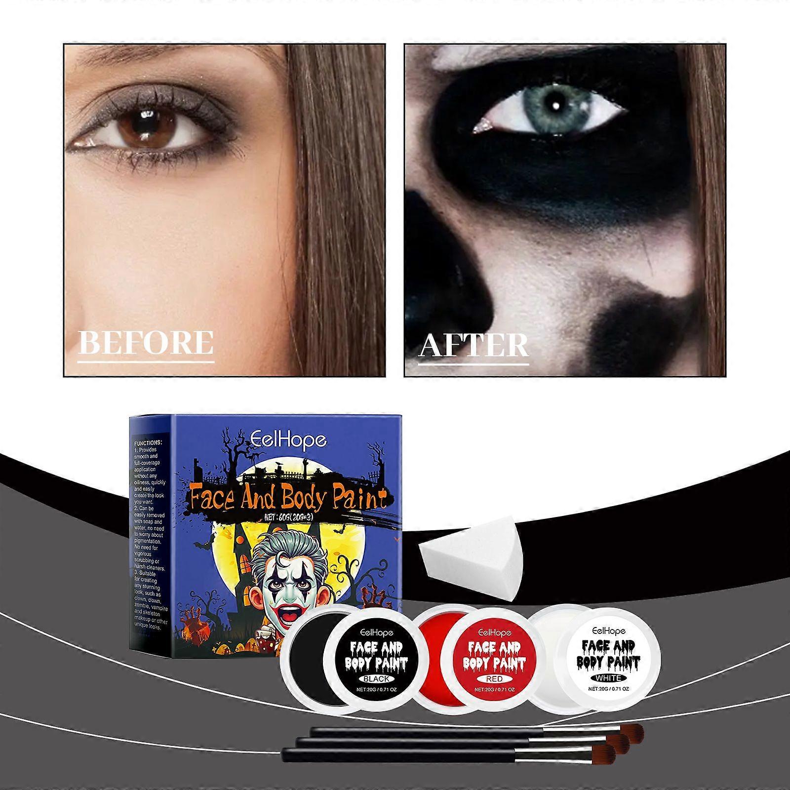 Face Paint Palette Set  Full Coverage Clown Makeup Kit