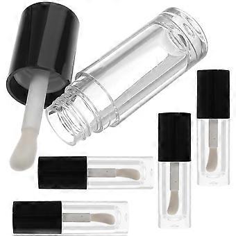 Lip Gloss Tube Empty Wand Containers for Lip Balm 5Pcs Black Plastic Bottles