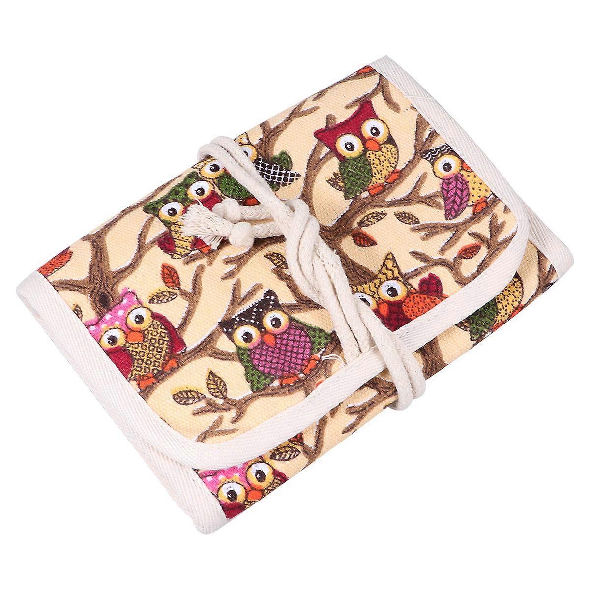 Sweater Needle Carrying Bag Multi-Compartment with 3Pcs Owl Weaving Kit