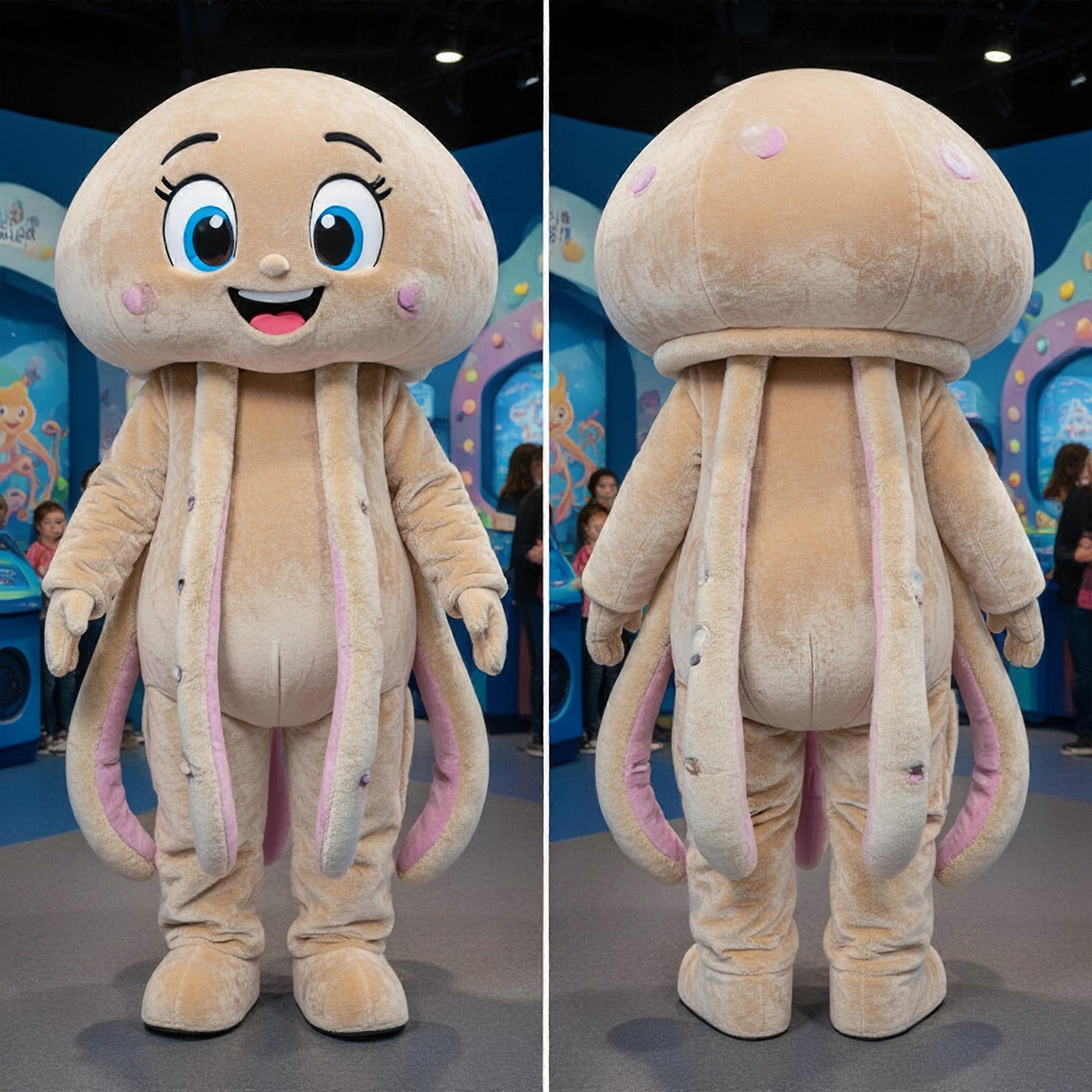 MASTICOT Beige Translucent Jellyfish Mascot