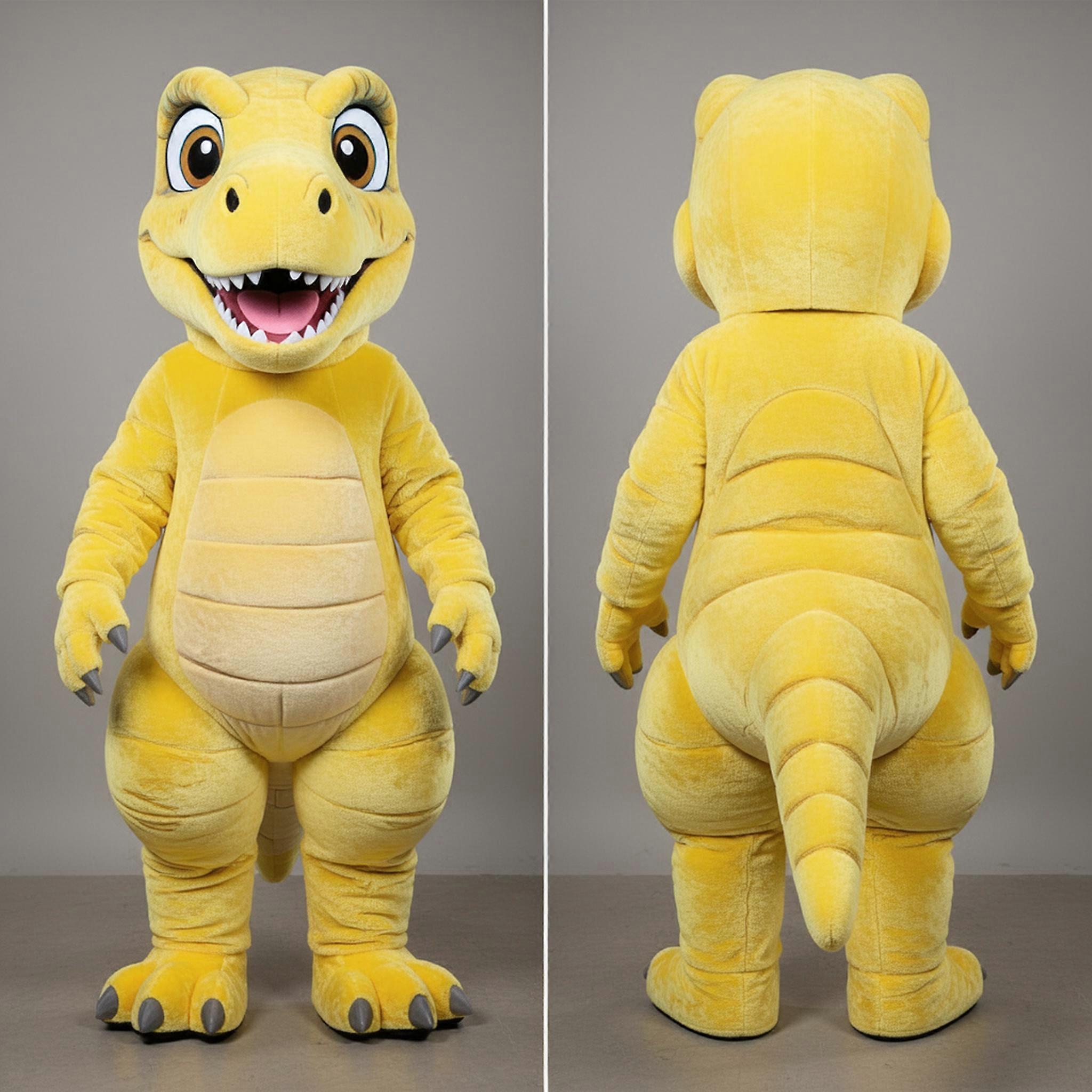MASTICOT Lemon Yellow Friendly Utahraptor Mascot