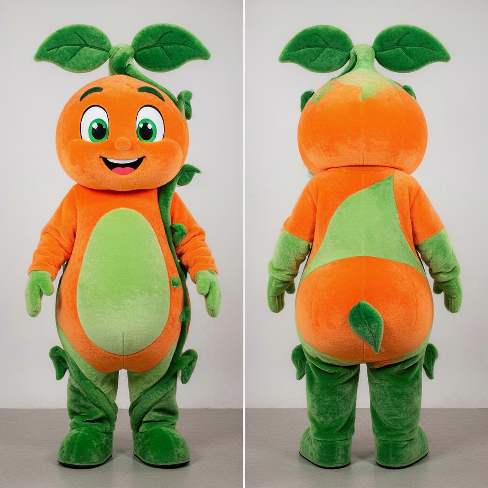 MASTICOT Velvety Orange Towering Beanstalk Mascot