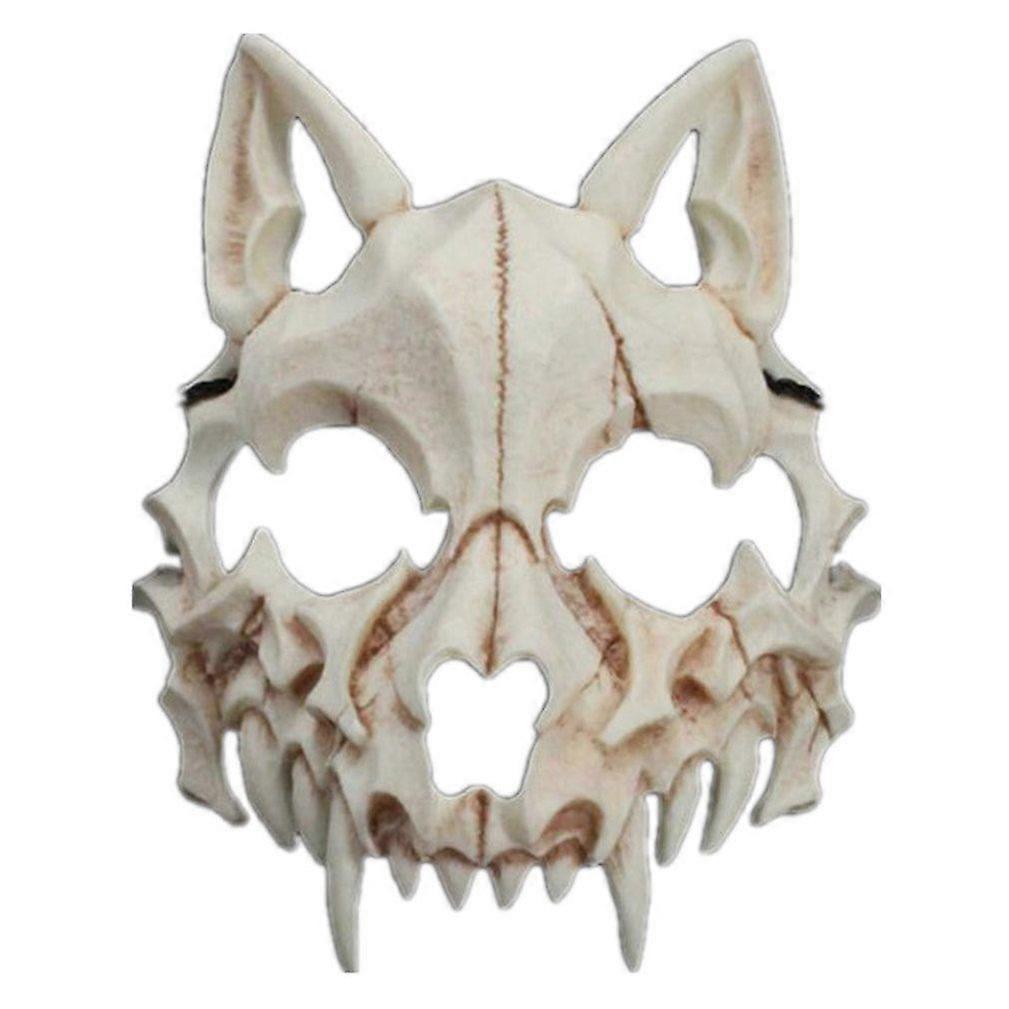 Half Face Wolf Mask Bone Animation Masquerade Mask Props Cosplay