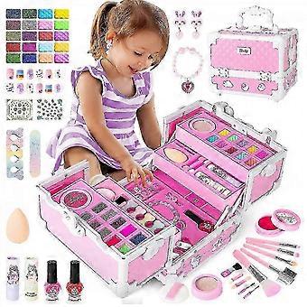 Kids' Play Makeup Toy - Washable Complete Makeup Set with a Stylish Storage Case bGUO