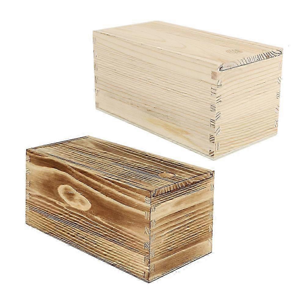 Gift Box 2Pcs Wooden Sliding for Storage Packaging