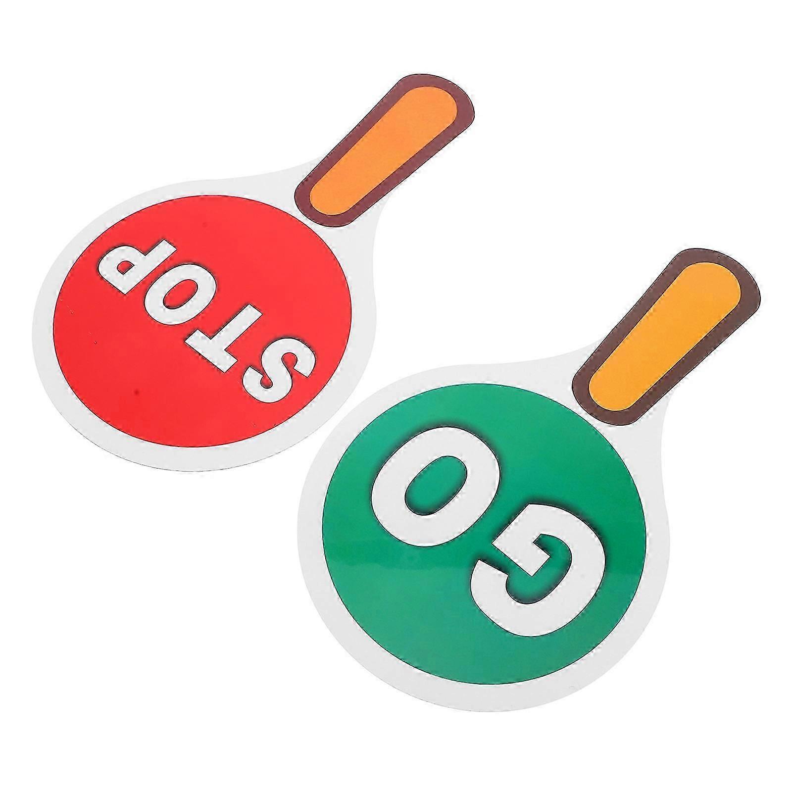 Handheld Sign for Classroom 2Pcs Double-Sided Paddle