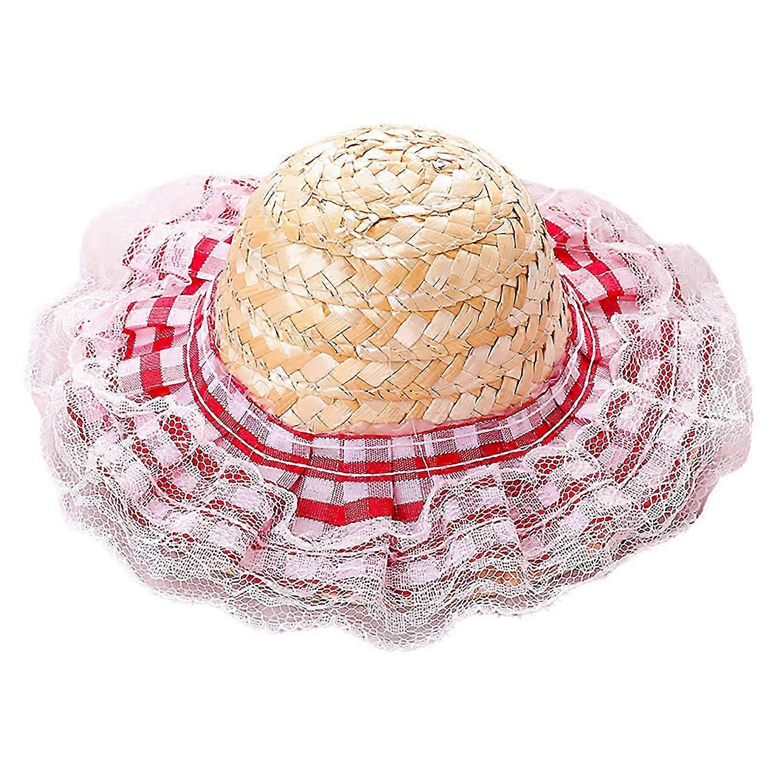 Vintage Straw Cat Sun Hat Adjustable