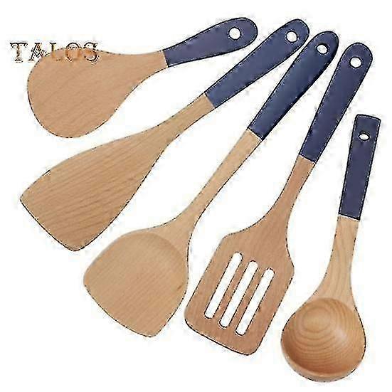 5-Pc Long-Handle Wooden Kitchen Set