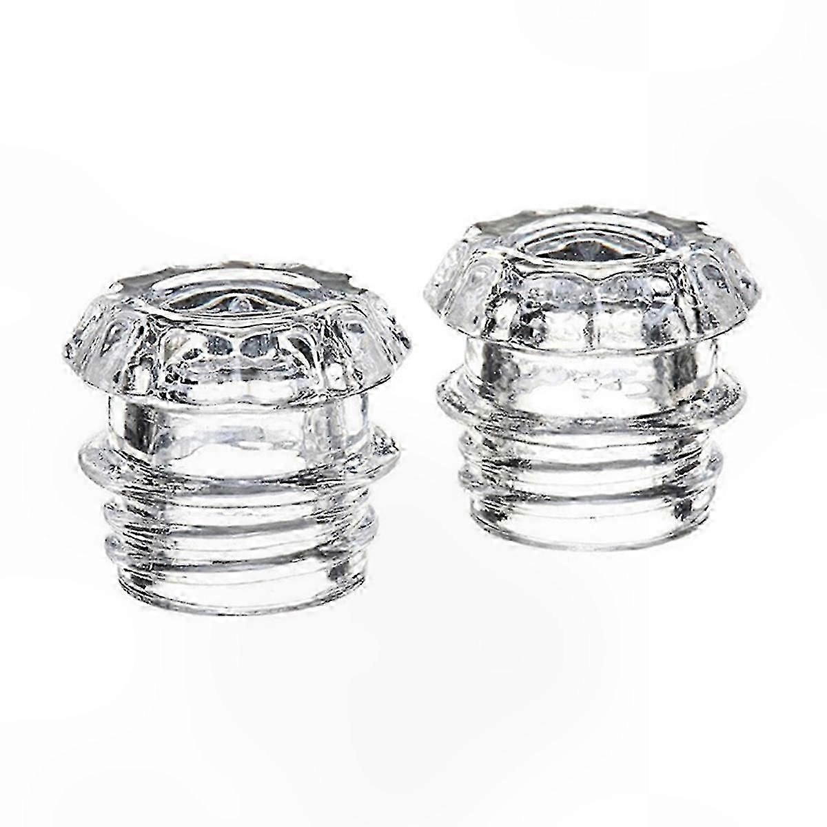 Two replacement glass coffee pot lids with knobs, suitable for coffee pots.