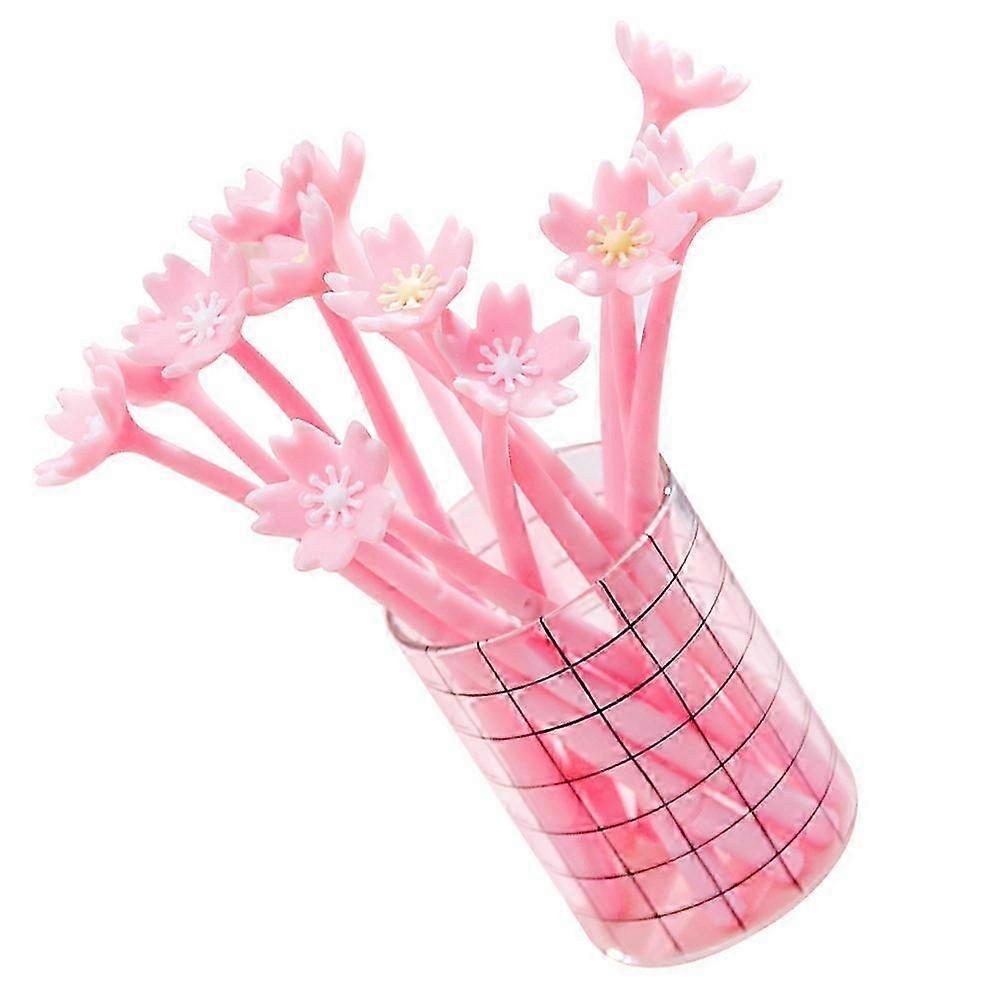 10pc Floral Gel Pen Set Pink