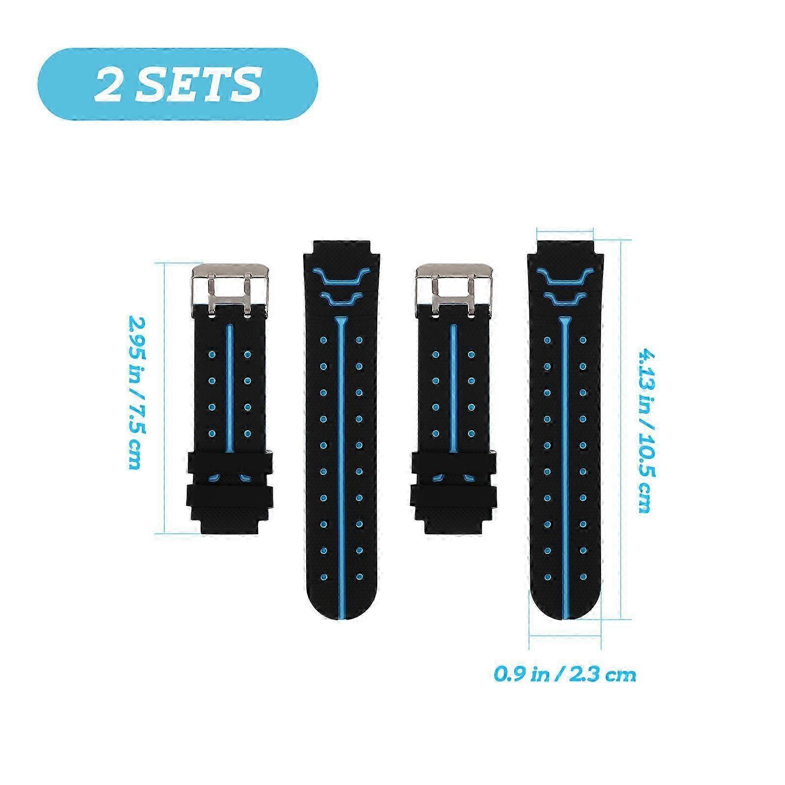 Kids Silicone Smartwatch Bands 2Pcs Adjustable Replacement Straps
