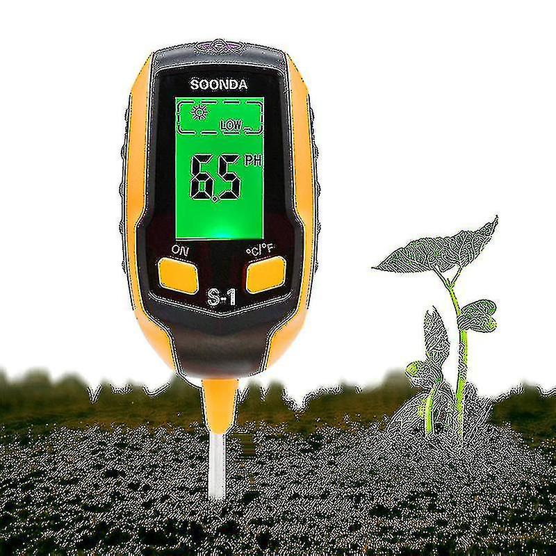 Soil Ph Meter 4-in-1 Soil Tester Moisture Digital Plant Thermometer Meter Moisture Mete