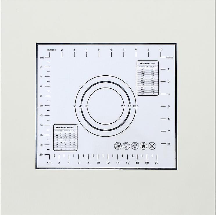 Pxcl Non-stick Silicone Baking Mat Dough Mat With Measurements - 26 X 29cm Black