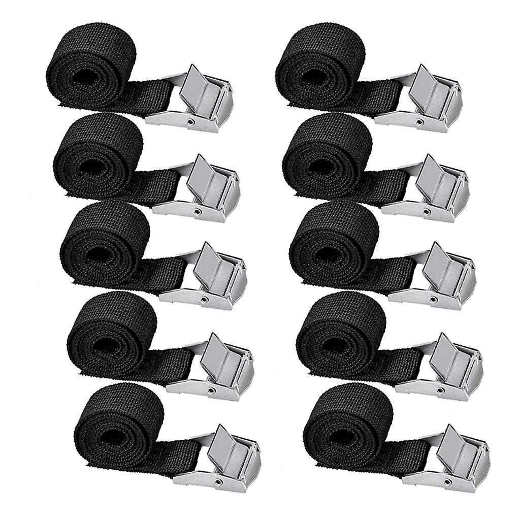 10Pcs Sangles de fixation durables avec boucle Ceinture à cliquet solide pour sac à bagages
