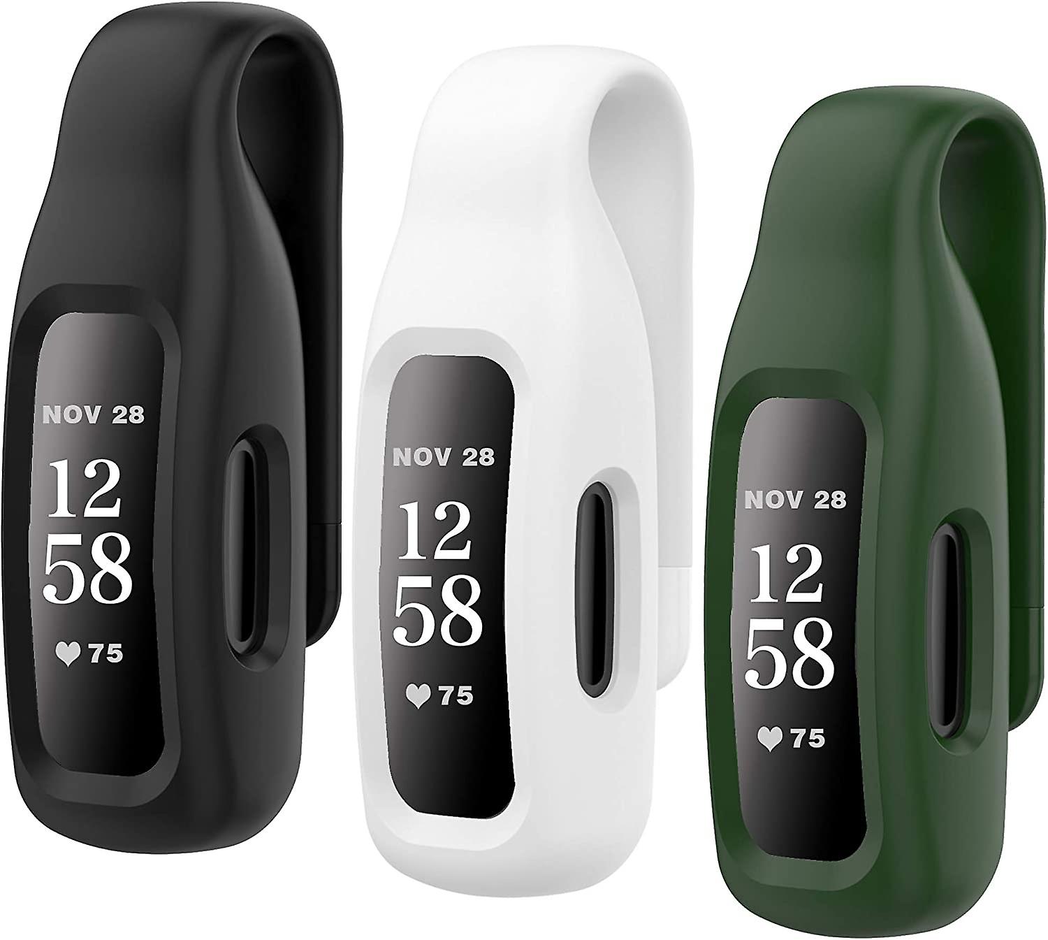 3-Pack Clips Replacement for Fitbit Inspire 2, Soft Comfortable Silicone Clip 360Protection Holder Accessory Compatible with Fibit Inspire 2