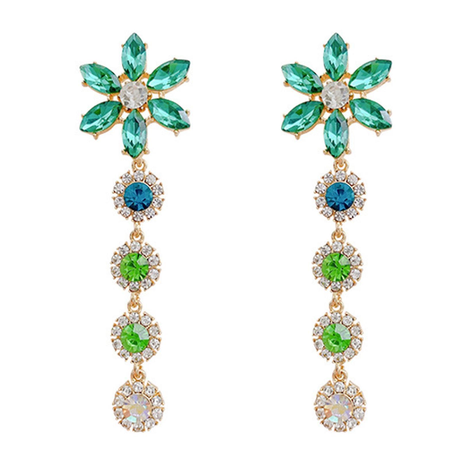 1 Pair Drop Earrings Flower Shape Shiny Exquisite Corruption Resistant