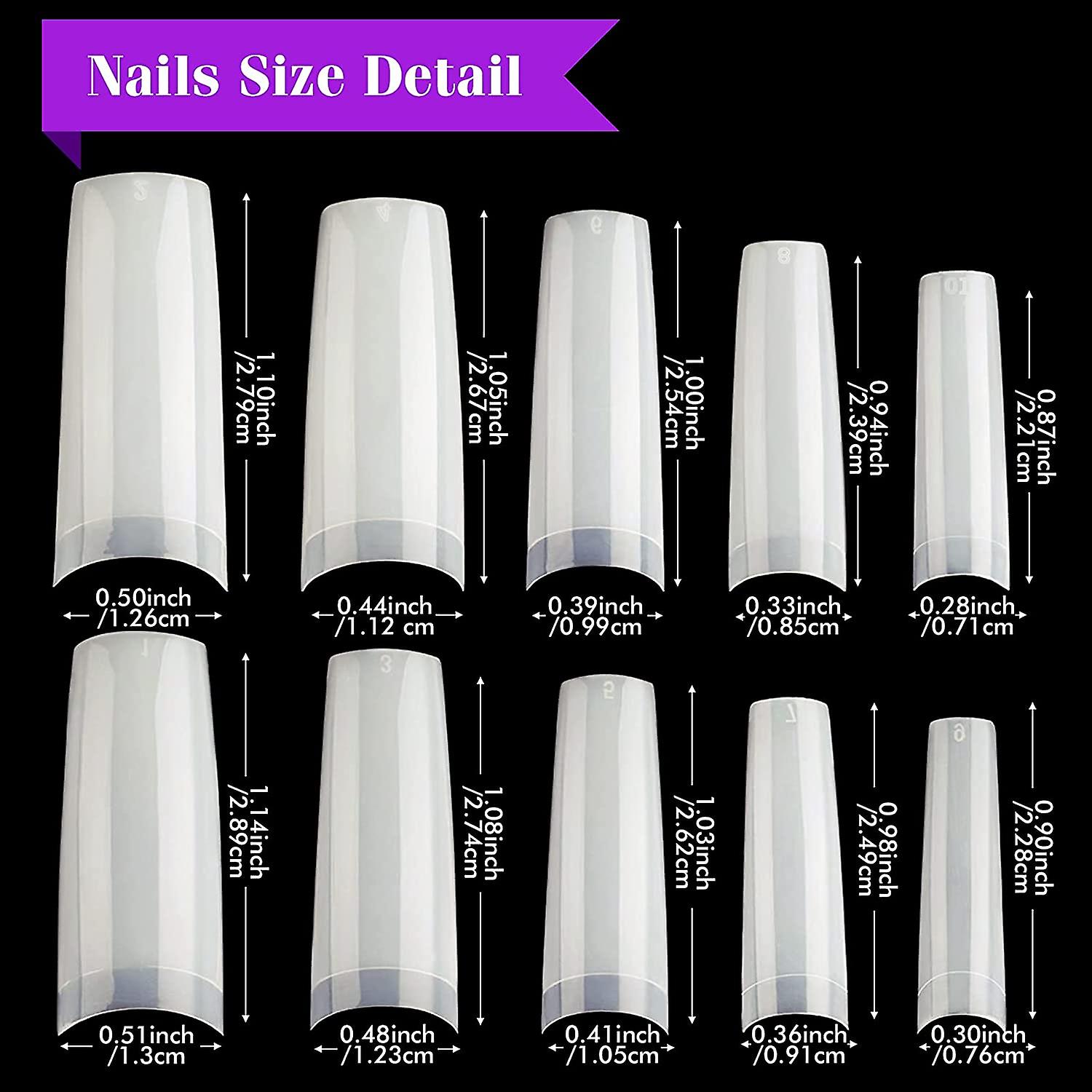 600 Stück Nail Tips Almond Full Cover, MORGLES Nagel Tips Set Mit