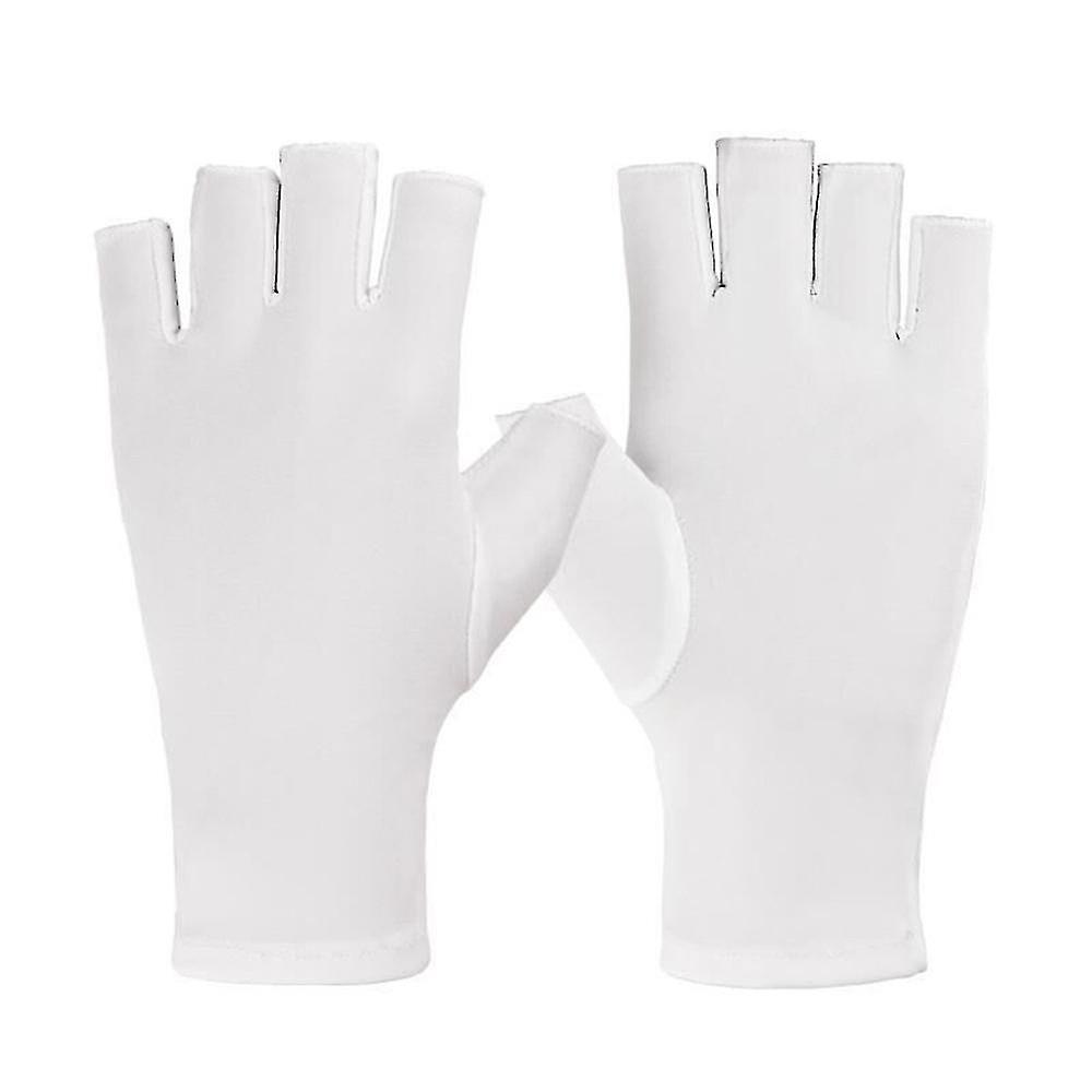 Uv Protection Half Finger Gloves For Manicure Lamp Driving Sport