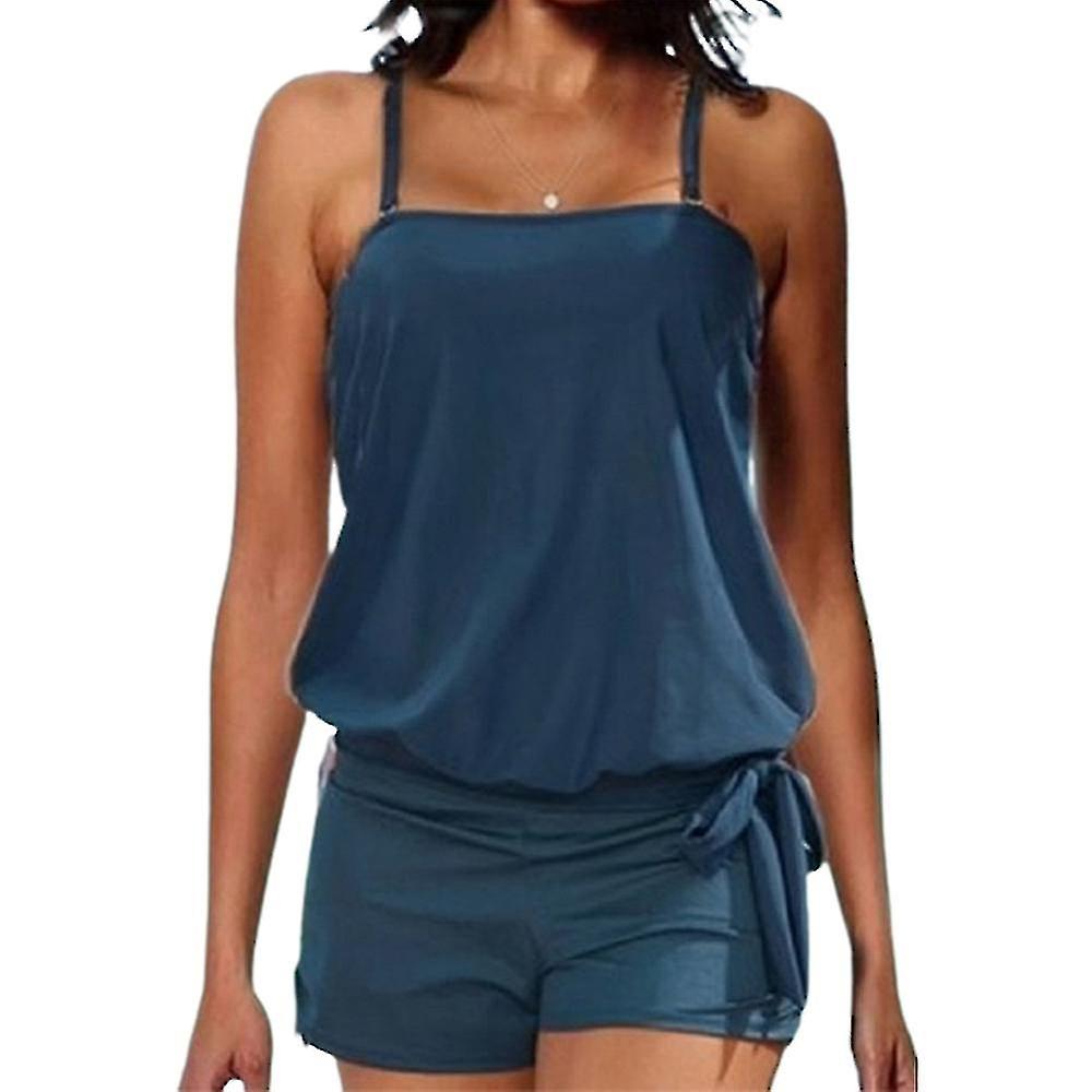 Dam Enfärgad Push Up Vadderad Baddräkt Baddräkt Tankini