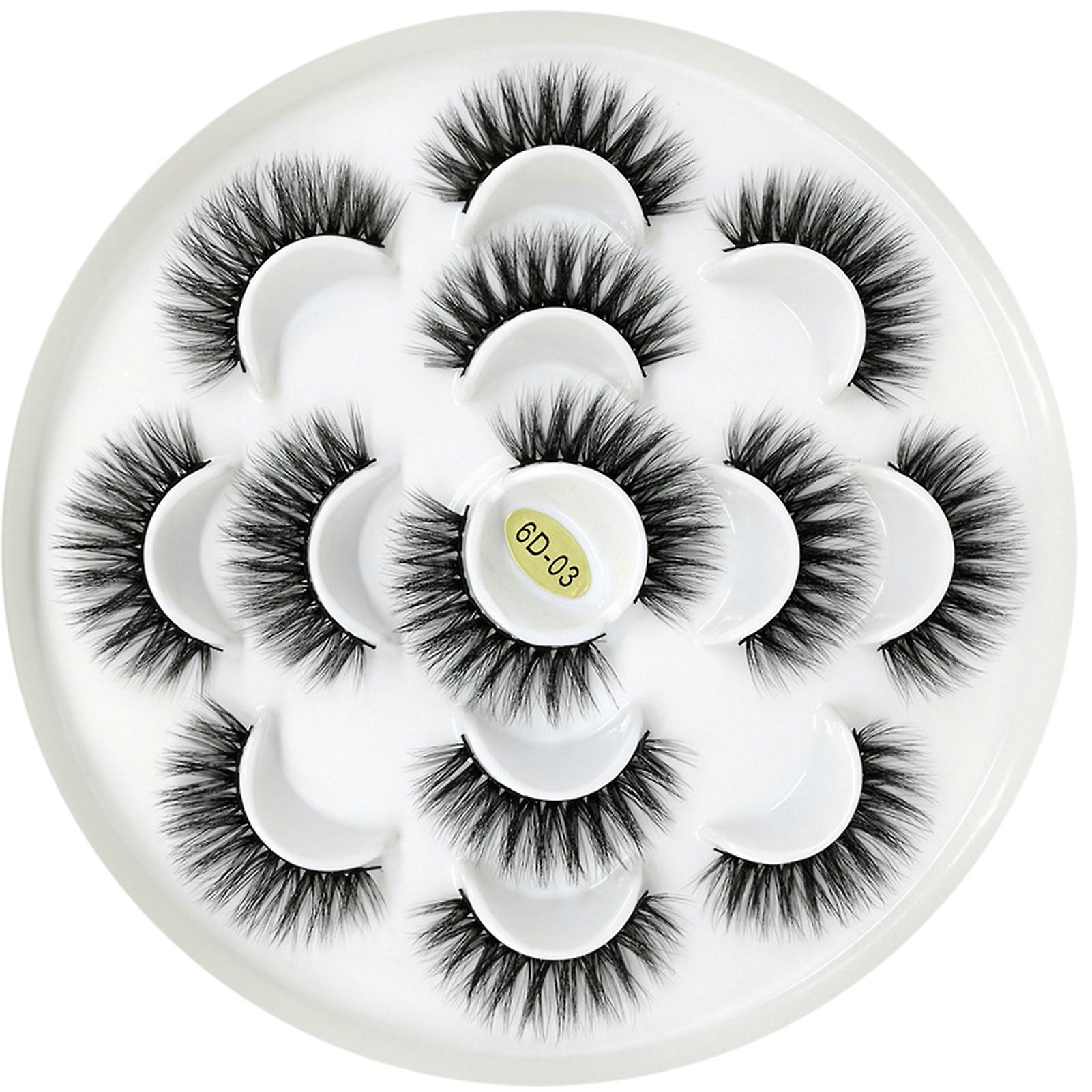 7 Pairs 6d Stereoscopic False Eyelashes 3d Lash Thick Volume Long Wispy Lashes