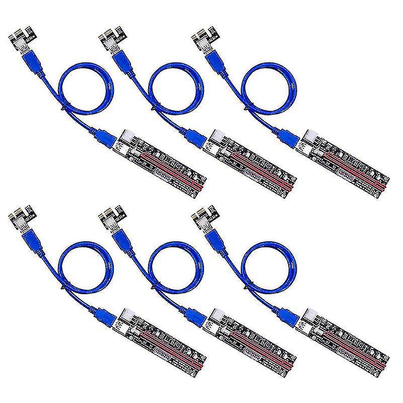 6pcs Pci-e 1x To 16x Extender