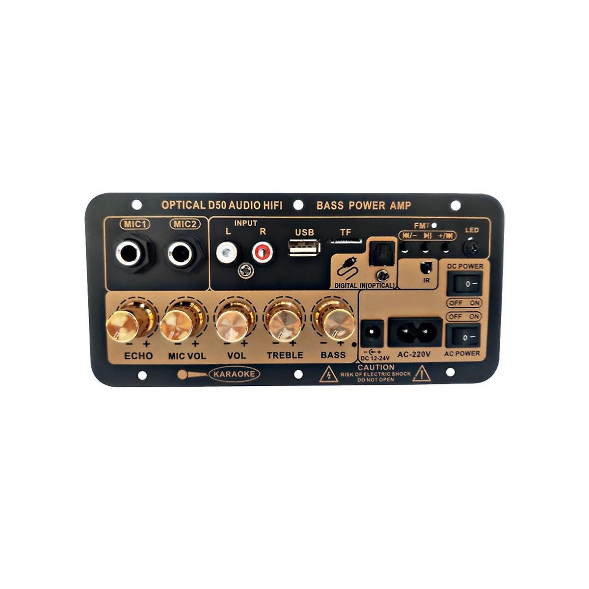 Digital Bluetooth Stereo Amplifier Board Subwoofer Dual Microphone Karaoke Car Amplifiers Speaker E