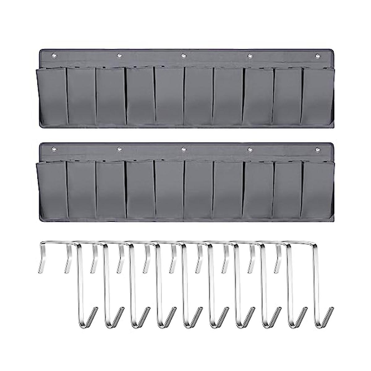 2Pcs RV ShoeBag RV Shoe Storage Organizer 44.1 Inch Hanging ShoeBag Bedside Storage Bag with 10 for