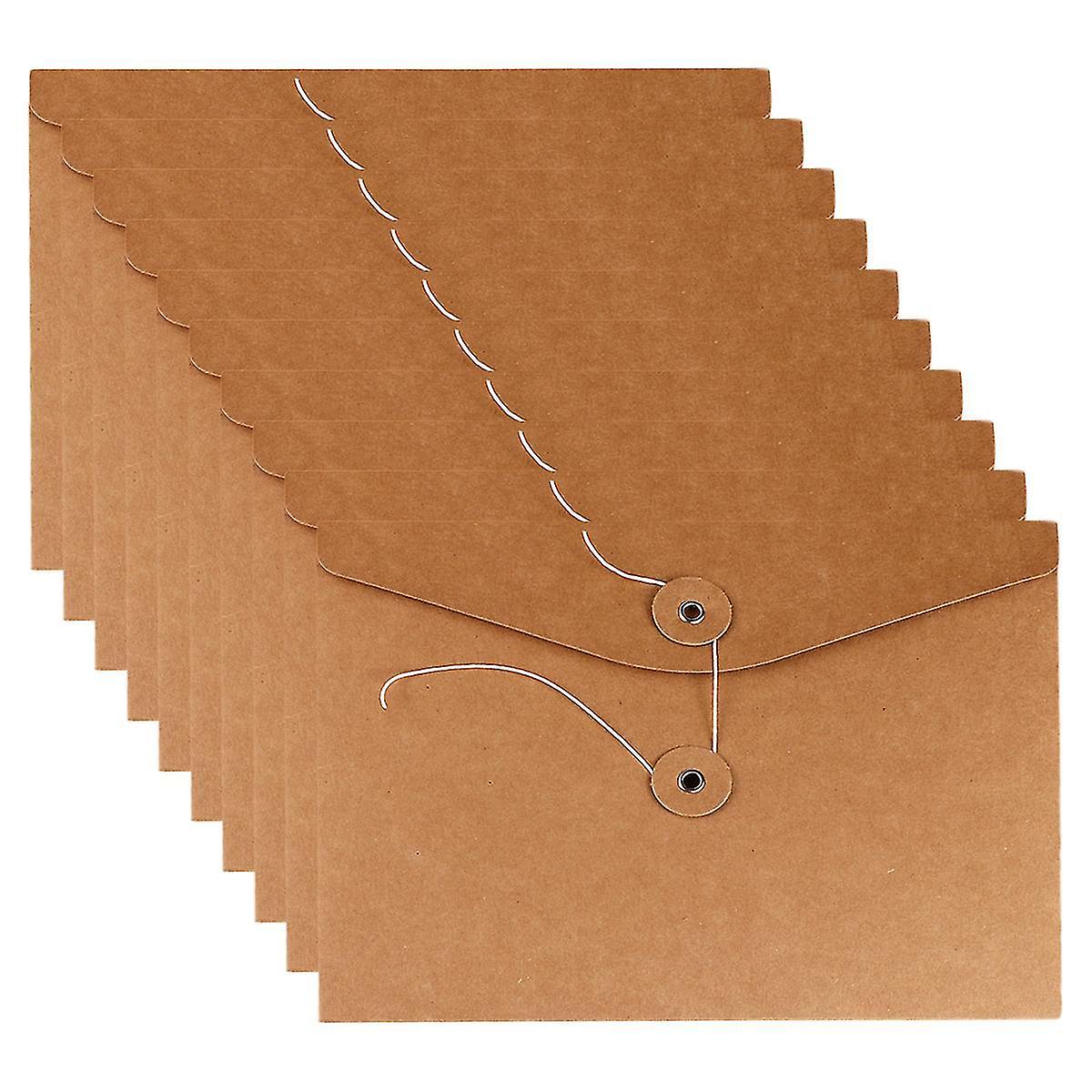 10pcs Kraft Paper File Pockets Document Organizer Folder