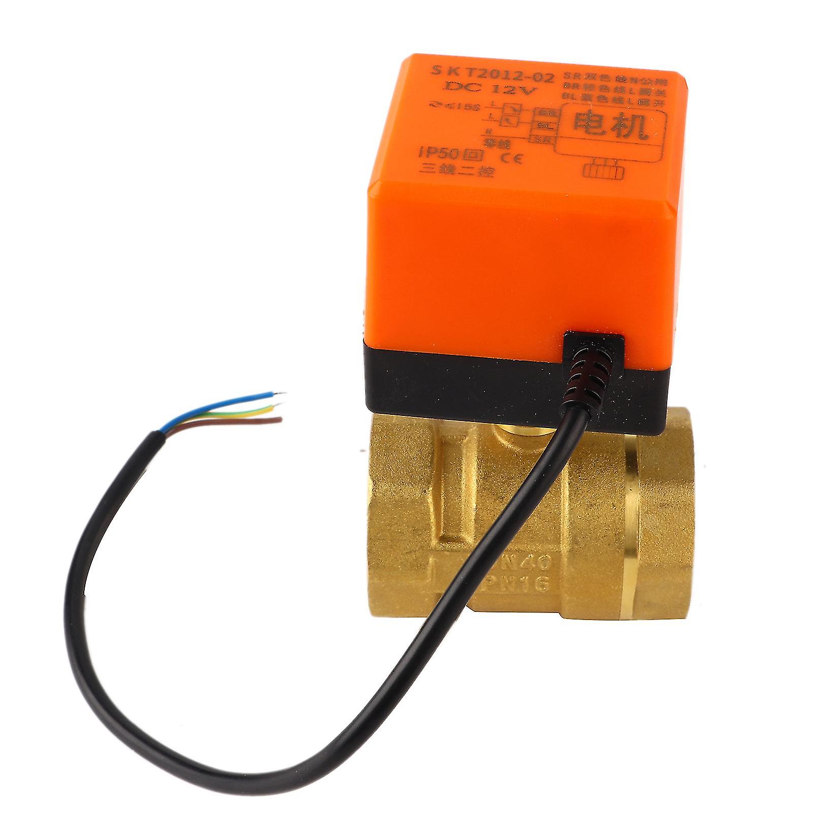 Motorized Ball Valve Brass DC 12V G1-1/2" DN40 1.6MPa 220V 2 Way Brass Motorized Actuator Ball Valve for Air Conditioner for Home