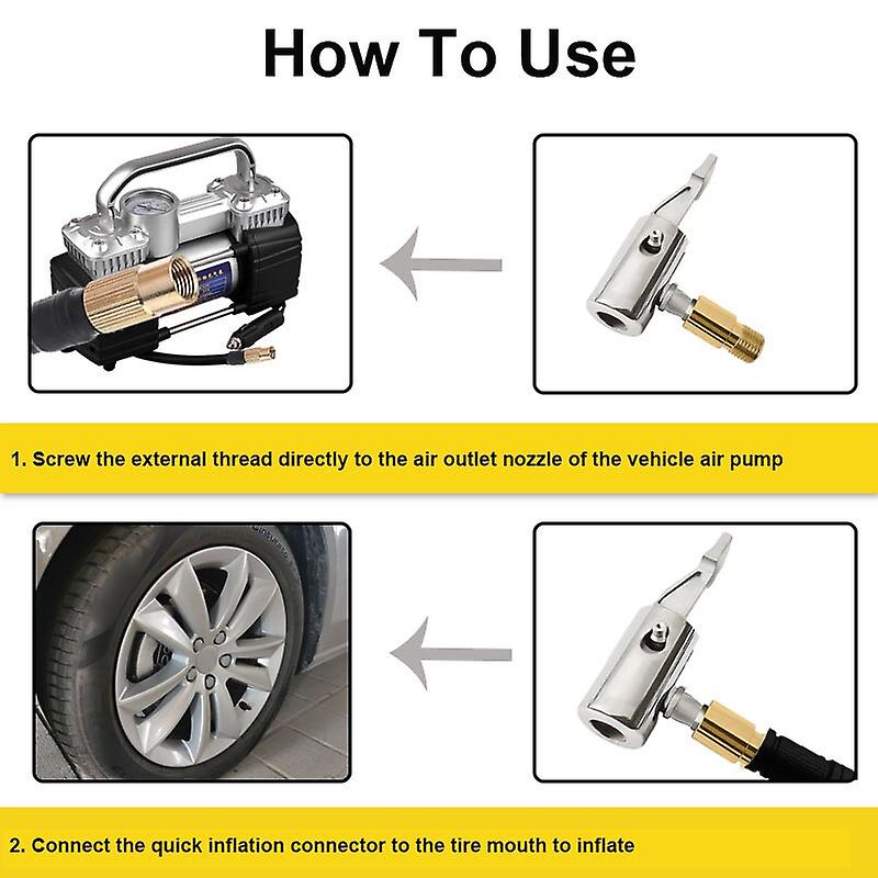 Portable Inflatable Pump For Car Tire Air Chuck Compressor Tire Inflator Tire Chuck With Barb Connector For Hose Repair